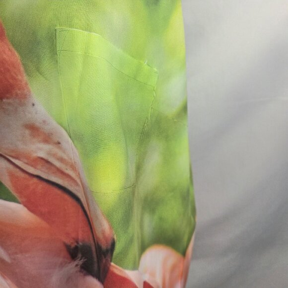 Faded Glory Relaxed Fit Green & Pink Flamingo Print Tank Top Plus Size XXL (20) - Picture 3 of 9